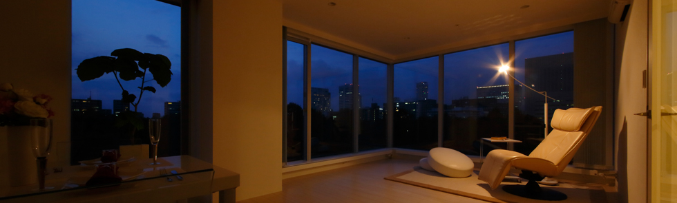 Wallから眺める札幌市中央区の夕景
